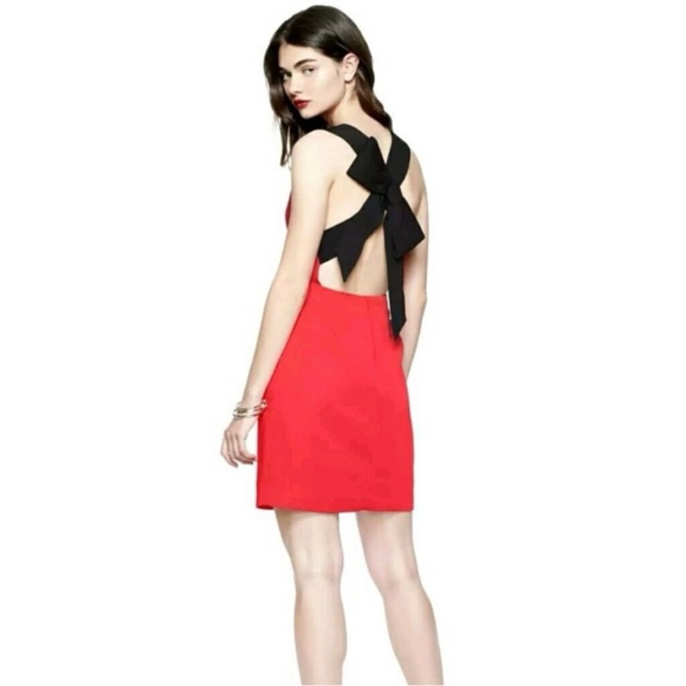 KATE SPADE Bow Back Elegant Red and Black Dress